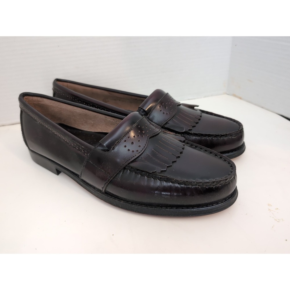 Vtg. Stuart McGuire Genuine Spanish Leather Hand-Crafted Burgundy Shoes 11‎ NOS